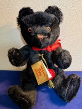 Sweet 12" Black Mohair Hermann Bear Fully Jointed, Mint w/Tags