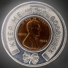 Arko - Lewis Associates Philadelphia PA 1948 Encased Penny Coin Token 35mm