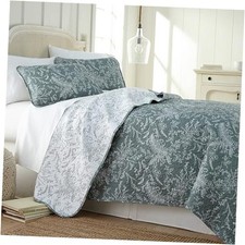 Oversized Quilt Bedding Set Full Size, Full / Queen 42 - Winter Brush Teal