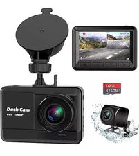 Dual Channel Dash Camera 1080P+720P Loop Recording G-Sensor Lock-Open Box New