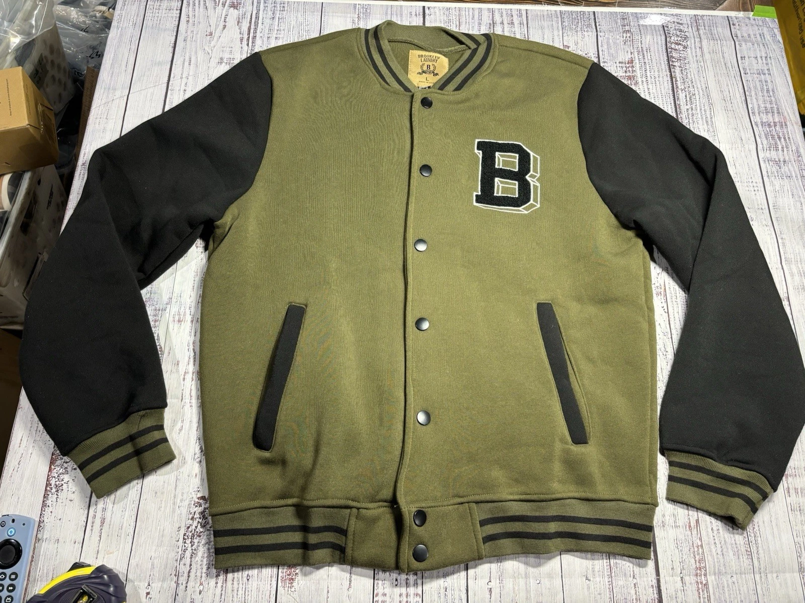 NEW Mens Brooklyn Laundry Jacket Sz Large Varsity 1799 - product detail image 1