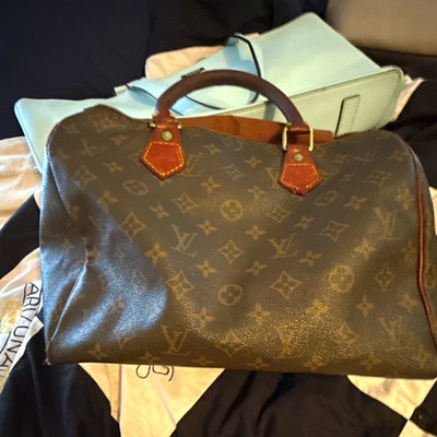 Louis Vuitton Speedy Monogram Brown Satchel/Top Handle Zip Bag Dust Bag