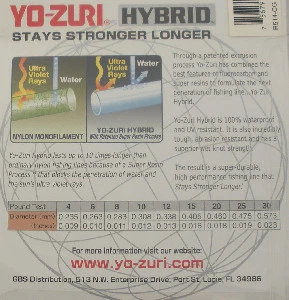 Línea de pesca híbrida de nailon fluorocarbono verde camuflaje Yozuri 10HB 10 lb 275 yardas Foto 2 de 3