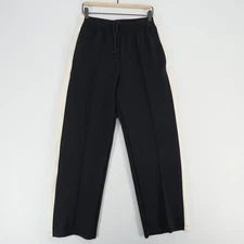 Skims Track Pants Womens Medium Black White Side Stripe Drawstring Athletic