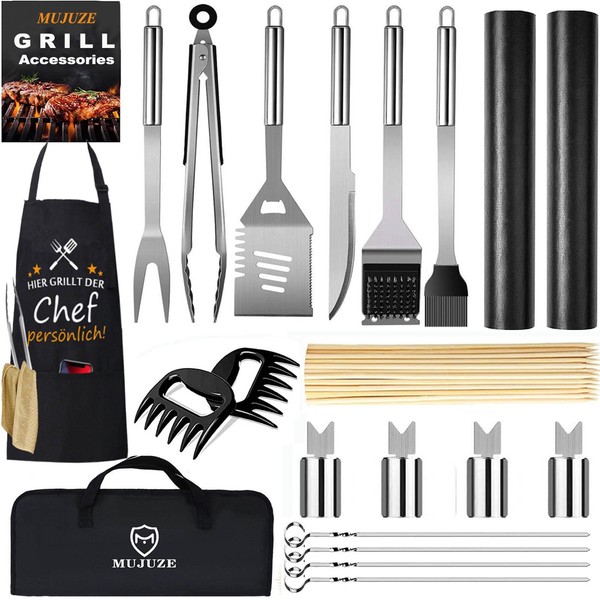Grillbesteck Set Edelstahl GrillzubehöR MäNner Geschenk BBQ Camping 118 Teile-image