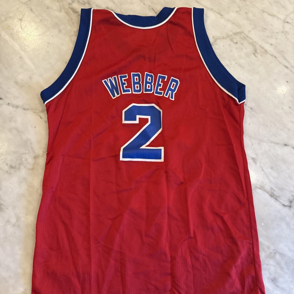 CAMISETA CHRIS WEBBER VINTAGE HECHA EN EE. UU. CAMPEÓN WASHINGTON BULLETS #2 Talla YL Foto 3 de 3