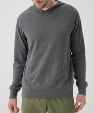 Pact Men's Classic Fine Knit Hoodie Small Medium Grey Heather Soft Cotton