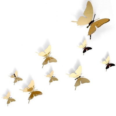 24 Pieces Metal Butterfly Wall Decor, 3 Sizes 5.9'', 3.94'', 2.36'' 3D Flying Bu...
