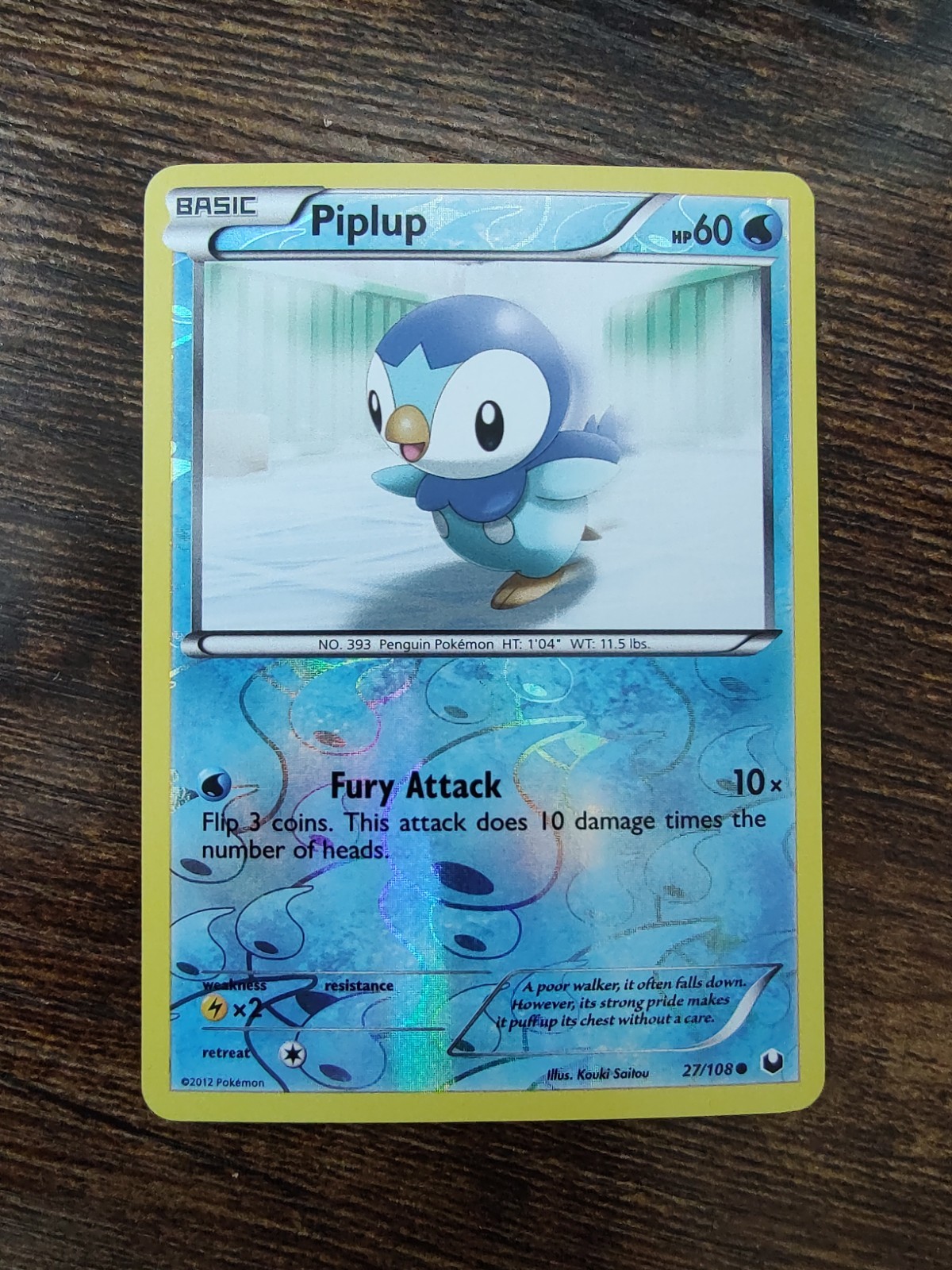 Piplup 27/108 Dark Explorers Reverse Holo Pokemon Card
