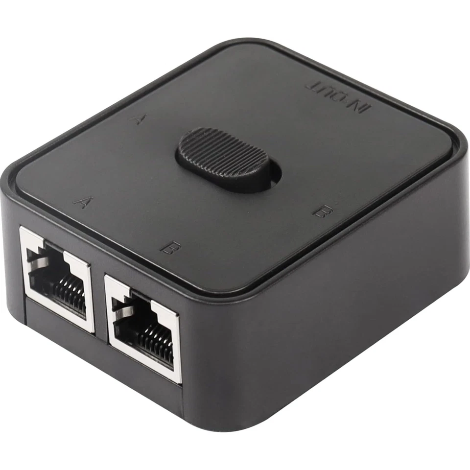 Netzwerk Switch, RJ45, 2 Ports, 100M, 2 in 1 out, 1 in 2 out, Netzwerk-Splitter