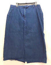 Womans Vintage Midi Length Dark Wash Pencil Skirt Sz 18 2 Pocket