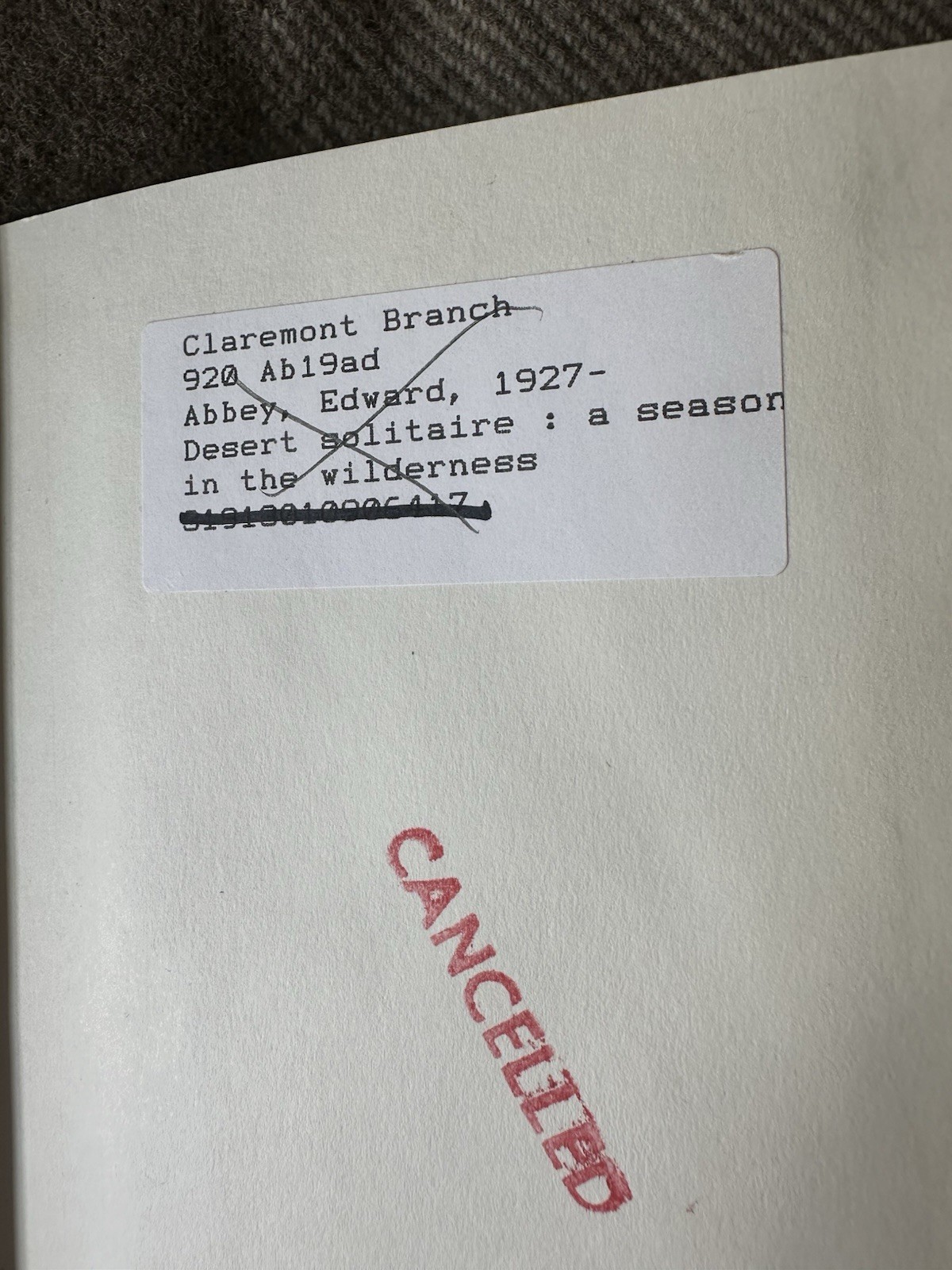 Edward Abbey Desert Solitaire First Edition 1968 1st Ex-Lib Moab Arches River