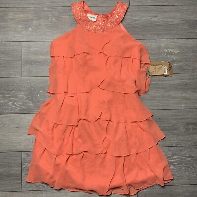 Colorbox Polka Dot Orange Dress Light In The Box Sz 12 Womens