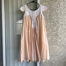 Zara cotton fabric with flowers embroidery neck design babydoll dress | Sz: S