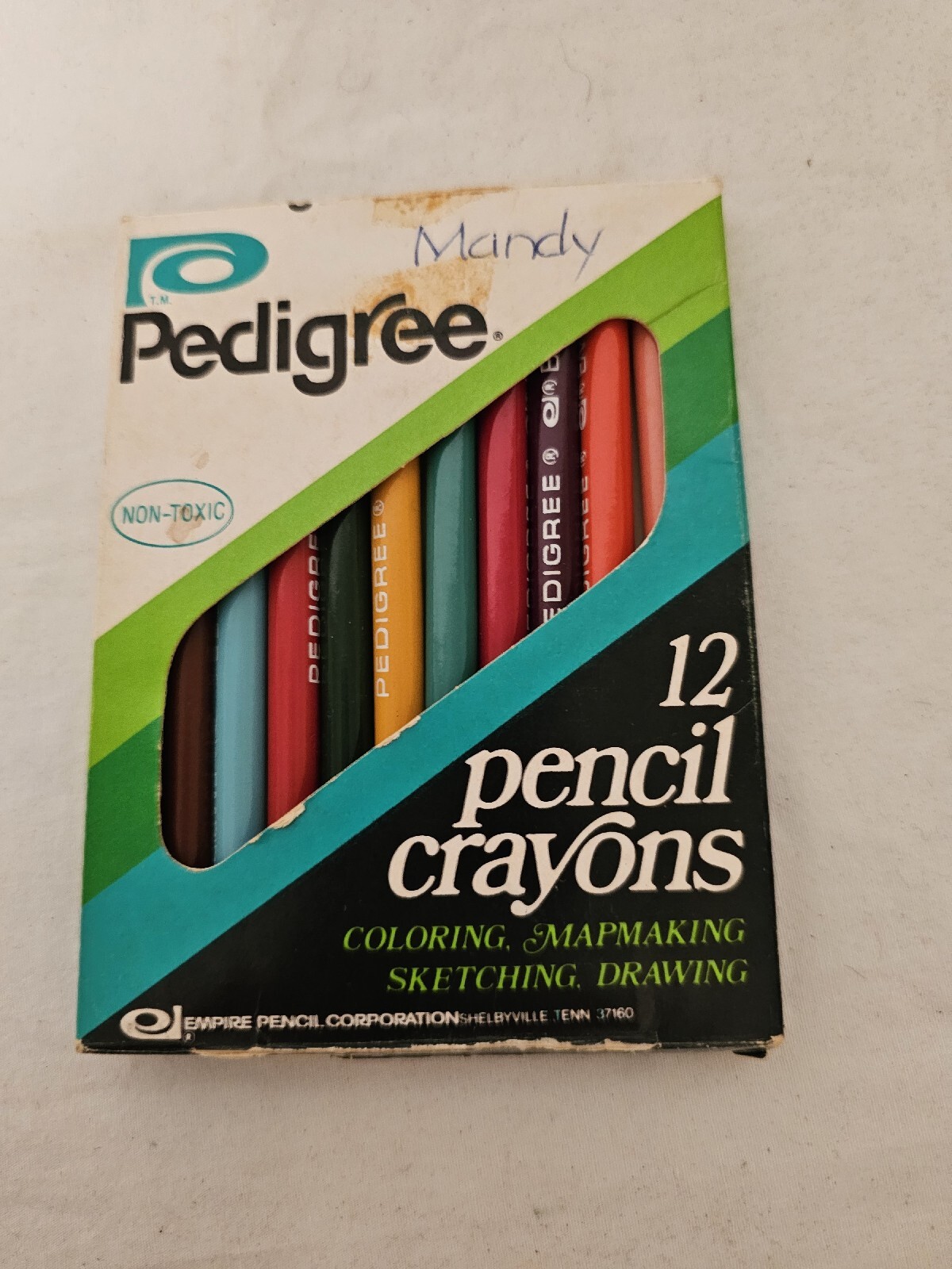 USED 1970's Vintage 11 Pedigree Colored Pencil Crayons Empire USA