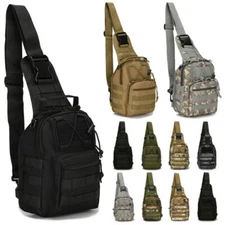 Tactical Crossbody Mens Shoulder Bag Chest Pack Military Camping Hiking Backpack