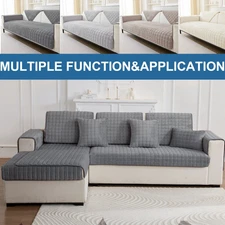 Flannel Sofa Covers Sectional Couch Cover Anti-Slip Sofa Slipcover for Pets Kids