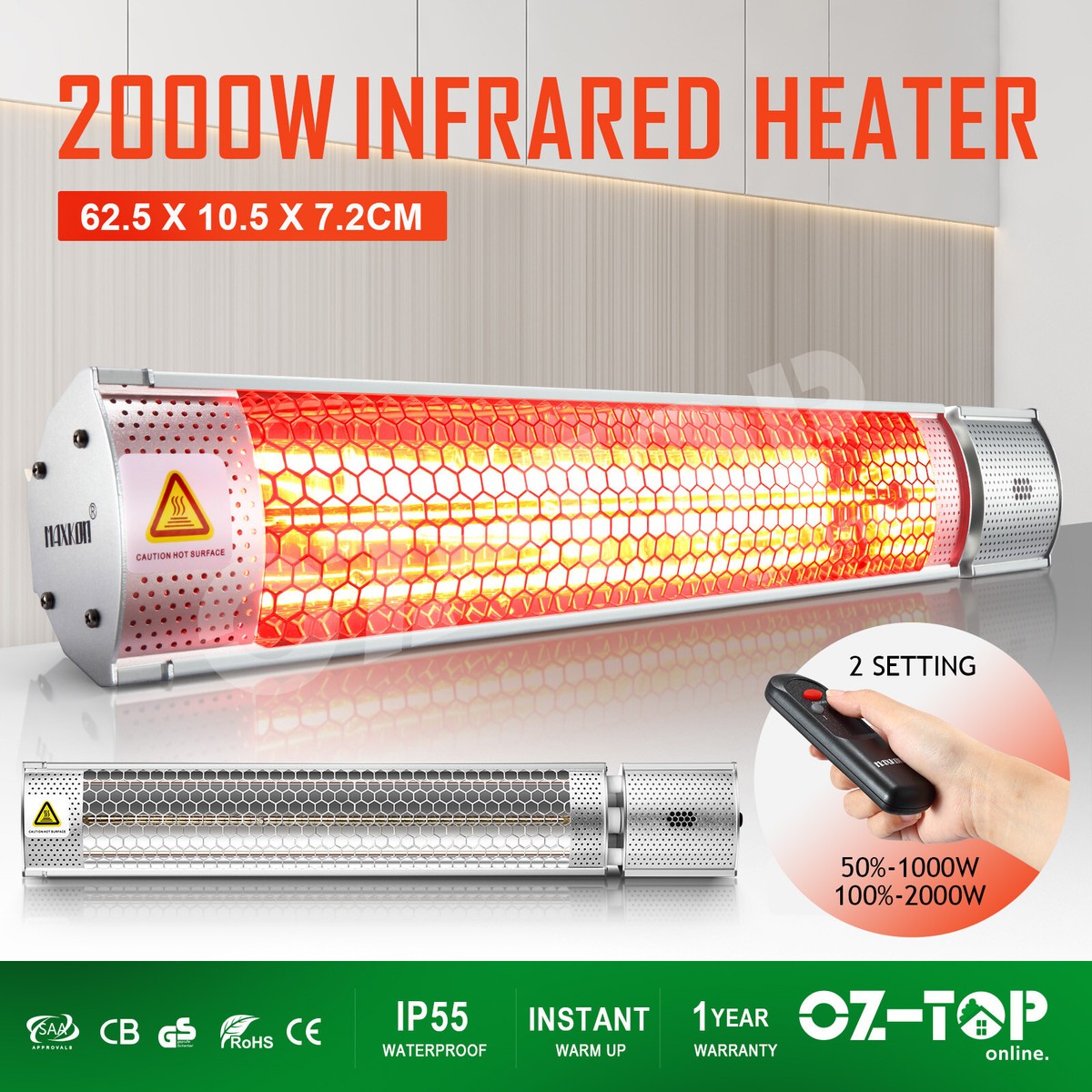 Maxkon Most Energy Efficient Outdoor Heater Maxkon 2000W Electric