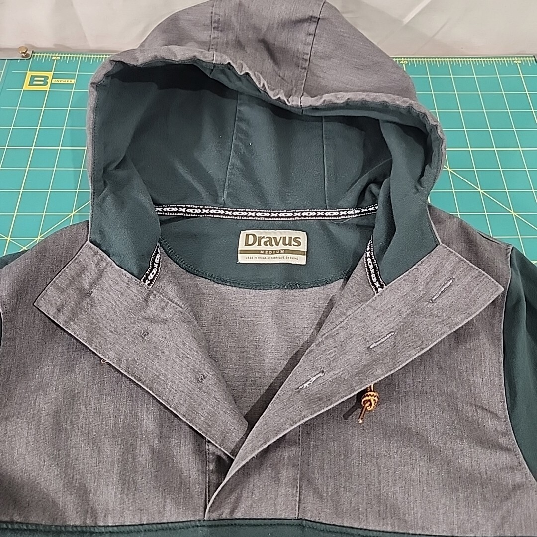 Dravus Pullover Jacket Medium Dark Green Hooded 1… - image 7