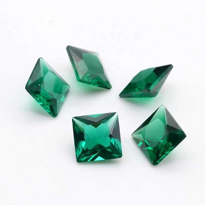 Green Nano Emerald Square AAA Rated Lab Created Gemstone Jewelry Stone 3mm to6mm - Image 3 of 4