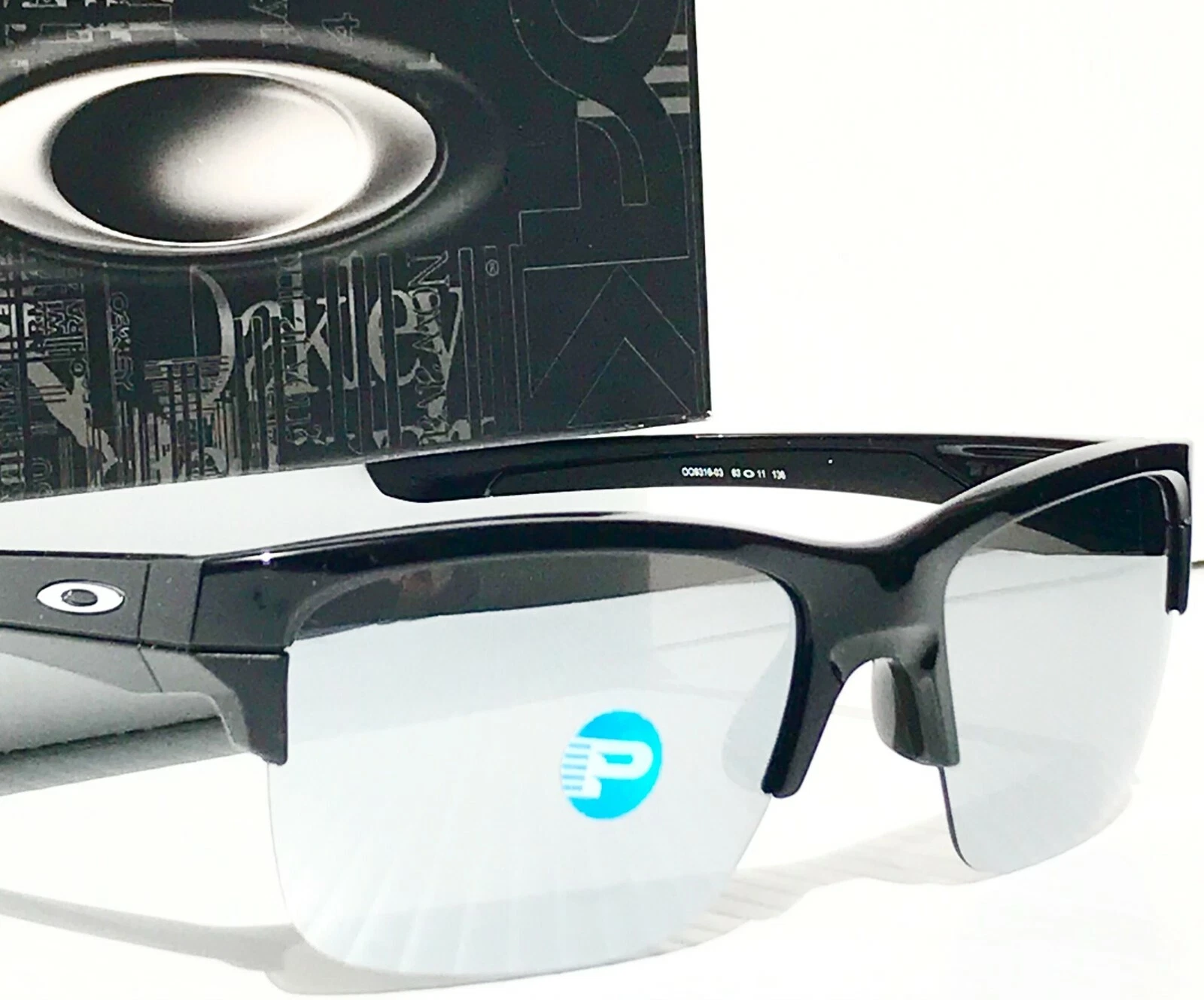 NEW* Oakley THINLINK Black w POLARIZED Galaxy Chrome Lens Sunglass oo9316