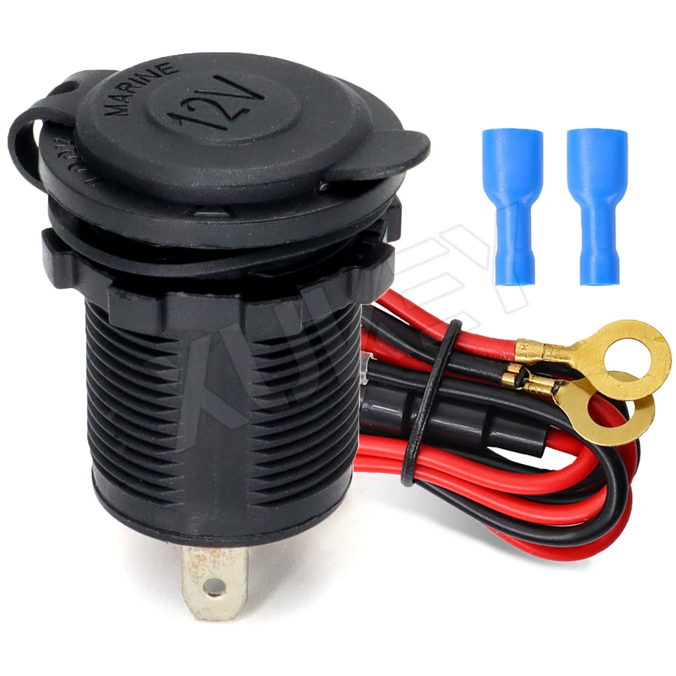 Car Marine Van Boat Cigarette Lighter Socket Charger Power Outlet Supply 12V - Image 2 of 4