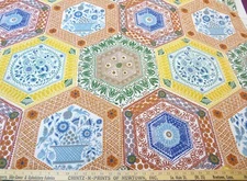 Schumacher Fabric's  "Sutters Sampler" Rich Bohemian Medallions Cotton Vintage