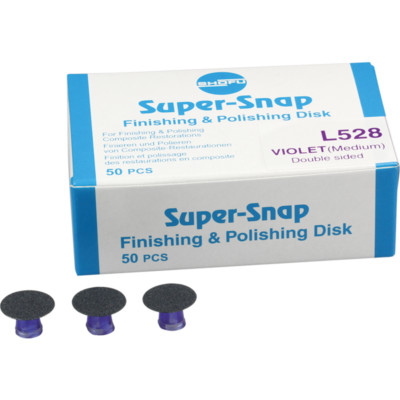 Shofu L528 Super-Snap Buff Disks Medium Finishing Dark Violet Double Sided 50/Bx