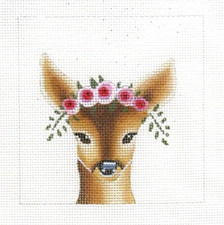 Colors of Praise Fawn with Flower Crown Handpainted Needlepoint Canvas