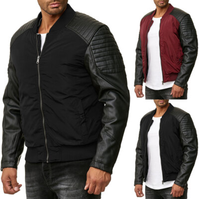 Reslad Kunstlederjacke Herren-Jacke Übergangs-Jacke Two Tone Männer RS-9019 SALE