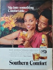 1979 Southern Comfort Liqueur African American man woman sip drinks ad