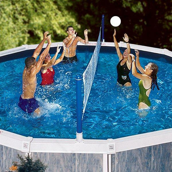 Swimline 9187 Above Ground Cross Swimming Pool Portable Volleyball Game