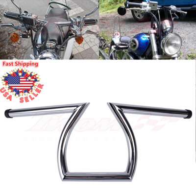 Motorcycle Universal 1'' Pullback 8-1/4'' Rise Drag Handlebars Z Bars For Harley