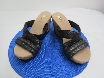 New women's Volatile fashion comfort cork wedge open toe slip on sandals size 9