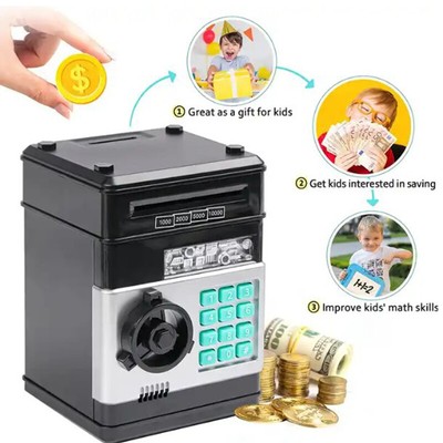 Creative Piggy Bank Automatic Mini Safe Coins Cash Saving Money Box Password*