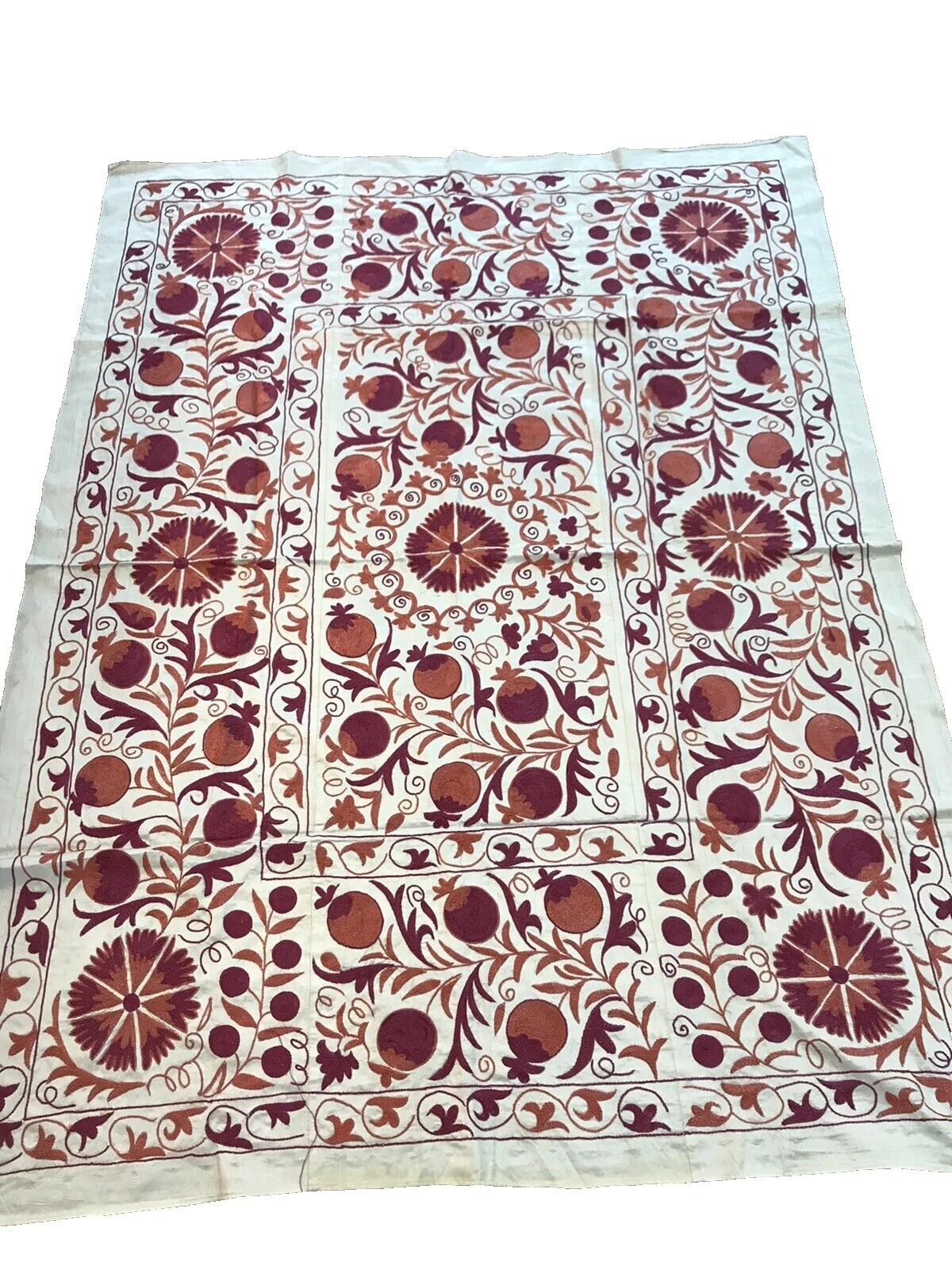 Handmade Embroidered Floral Blankets & Throws