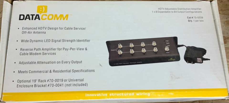 DATACOMM 70-0039 HDTV Adjustable Distribution Amplifier - Image 4 of 4