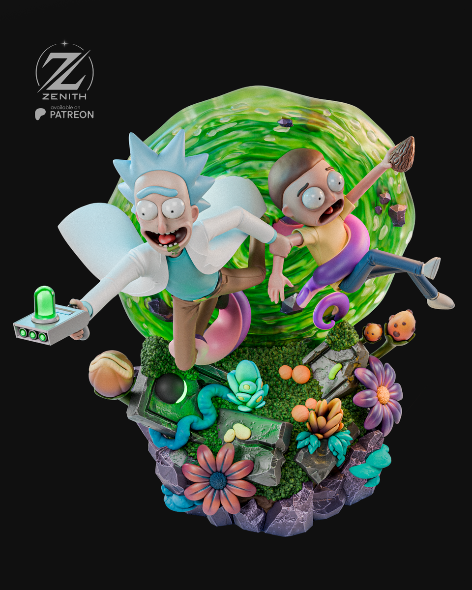 Rick & Morty Portal Jump | Zenith | UNPAINTED | 1/8 Scale Resin