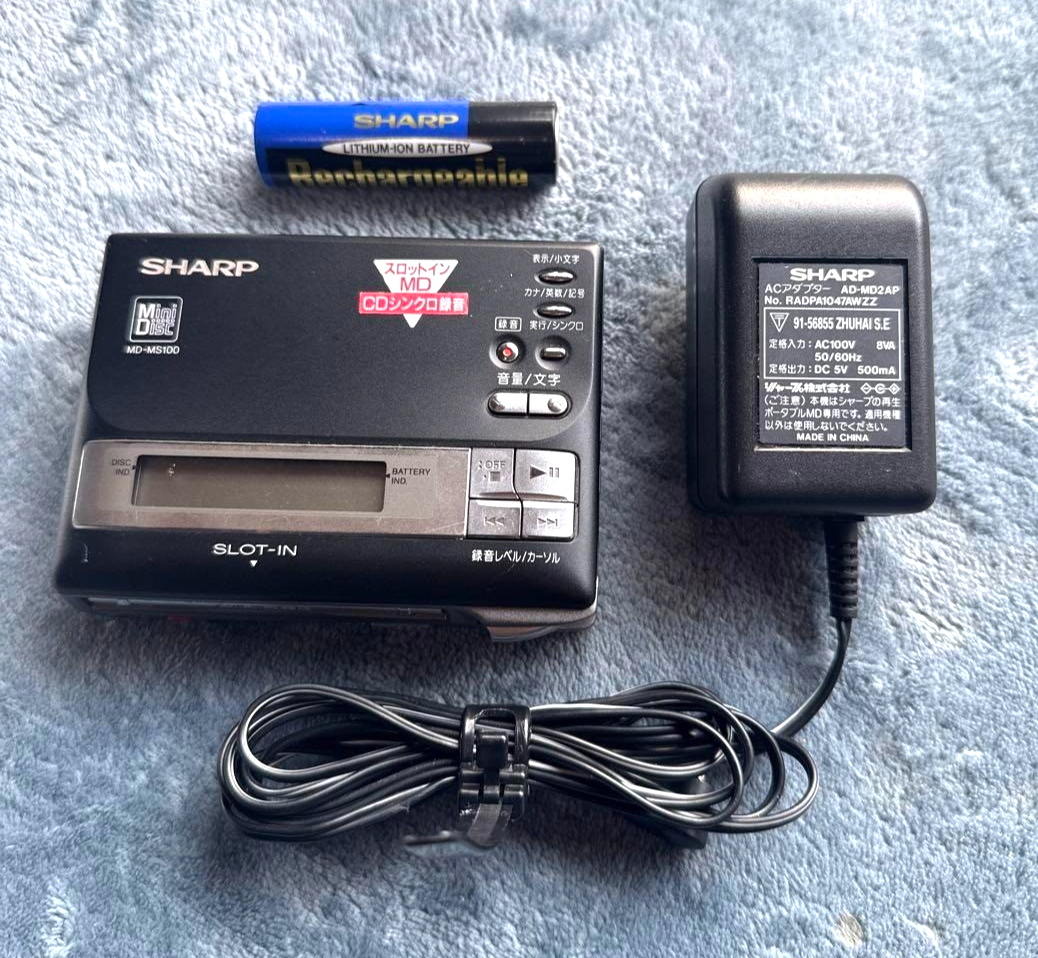 オーディオ機器 SHARP シャープ MDポータブルレコーダー MD-MS100-B