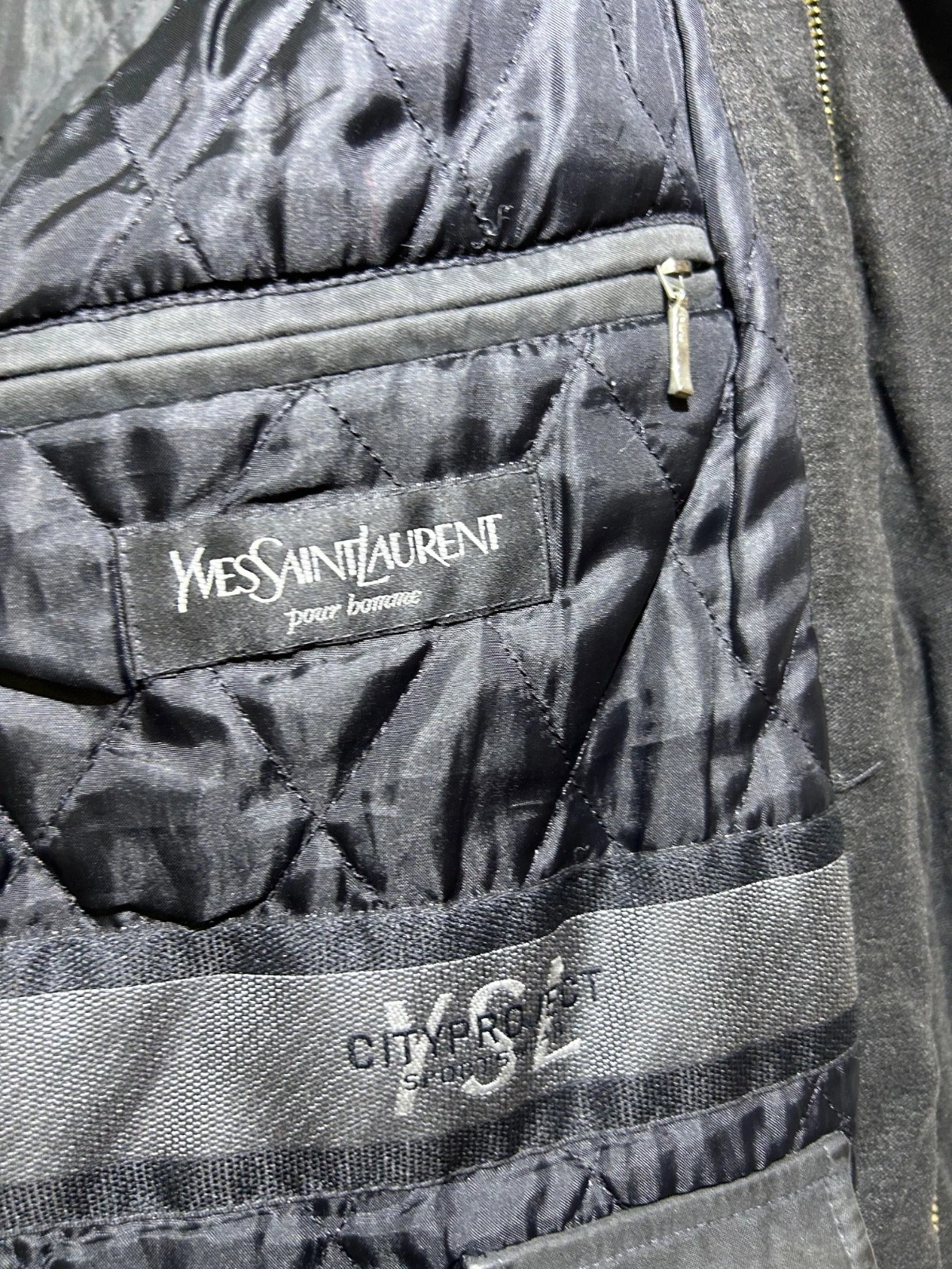 RARE Vintage YSL Yves Saint Laurent Pour Homme Jacket Mens Size M Fits L-XL Blac image 22