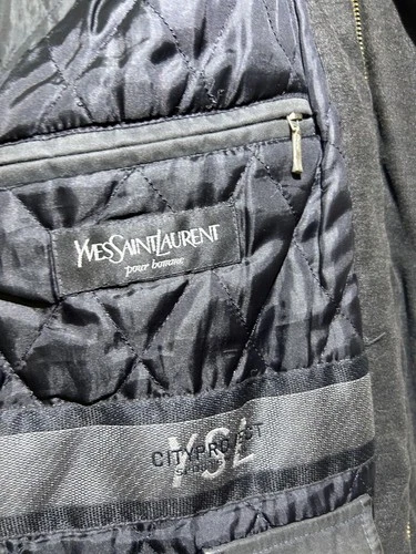 RARE Vintage YSL Yves Saint Laurent Pour Homme Jacket Mens Size M Fits L-XL Blac image 22