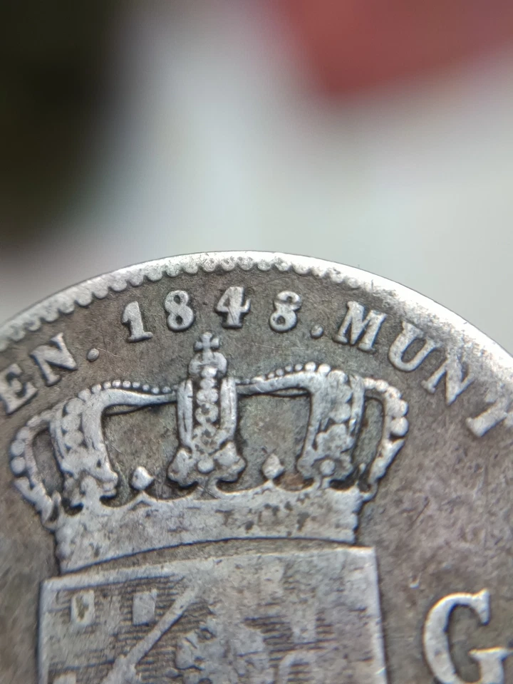 🇳🇱Netherlands  indies ½ Gulden - Willem II 1848.Silver coin. E232 - Image 3 of 4