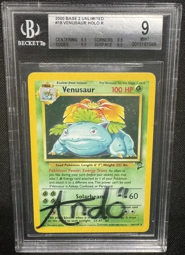 Pokemon Venusaur Holo 18/130 | Base 2 Unlimited | Bgs 9 Silver