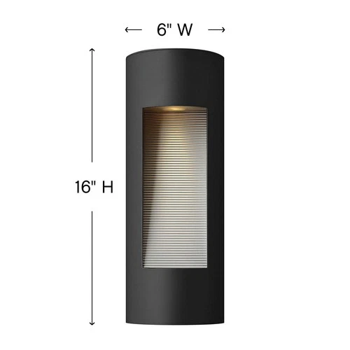 Luna 16" High Satin Black Socketed Outdoor Wall Light - Picture 4 of 4