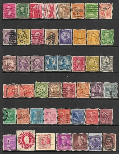USA United States Stamp Packet Lot of 47 Old Stamps off paper US Collection used