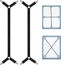 Sheet Keeper Straps Bed Sheet Holder for Corners Bedsheet Stays Suspender Clips