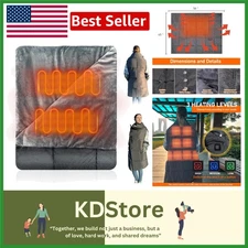 Portable USB Heated Blanket 3 Heat Settings Auto Off Wearable Wrap Soft
