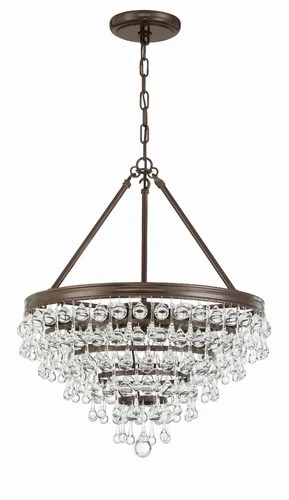 Calypso 20" Wide Crystal Vibrant Bronze Chandelier - Picture 5 of 7
