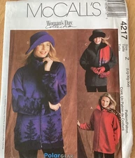 McCall's Sewing Pattern #4217 Misses 3 Unlined Jackets & Hat - Size L  XL XXL