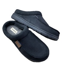 Dearfoams Brand Slippers Men's Black faux suede SZ 9-10 Slip On low back